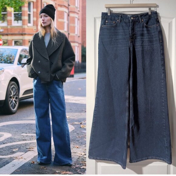 Zara Denim - NEW! Zara | Wide Leg High-Rise Jeans In Blue